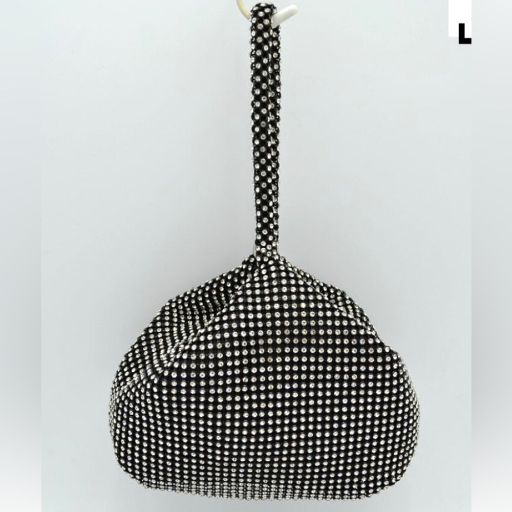Glamorous Black And Silver Glitter Bling, Sequin,Luxury, Shiny Mini Bag